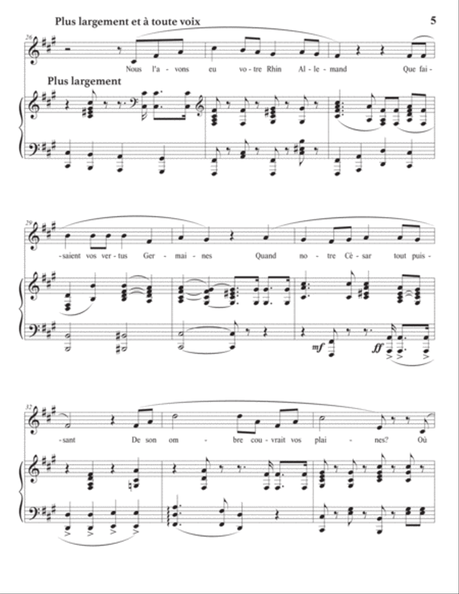 MAGNARD: Le Rhin allemand, Op. 3 no. 3 (transposed to F-sharp minor) Voice scores gallery preview page 6