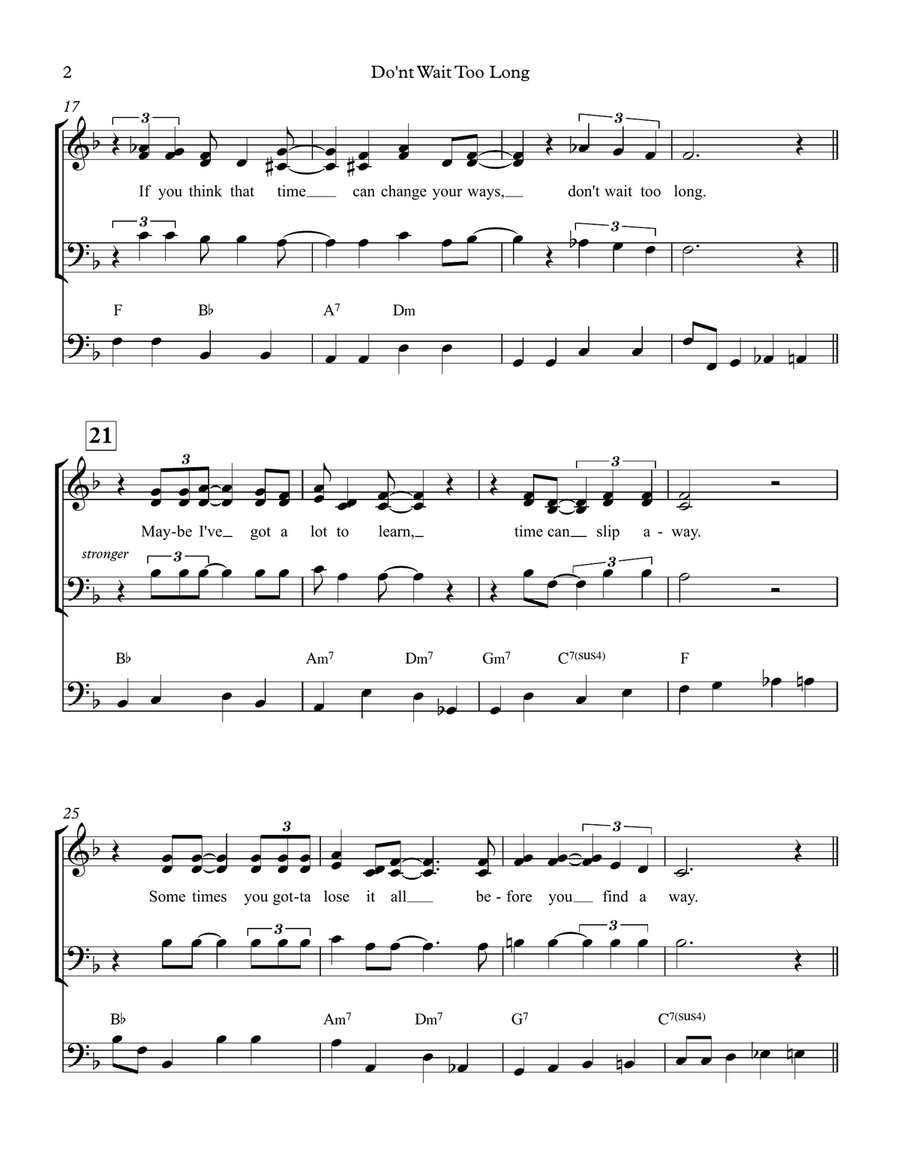 Don't Wait Too Long 3-Part scores gallery preview page 2