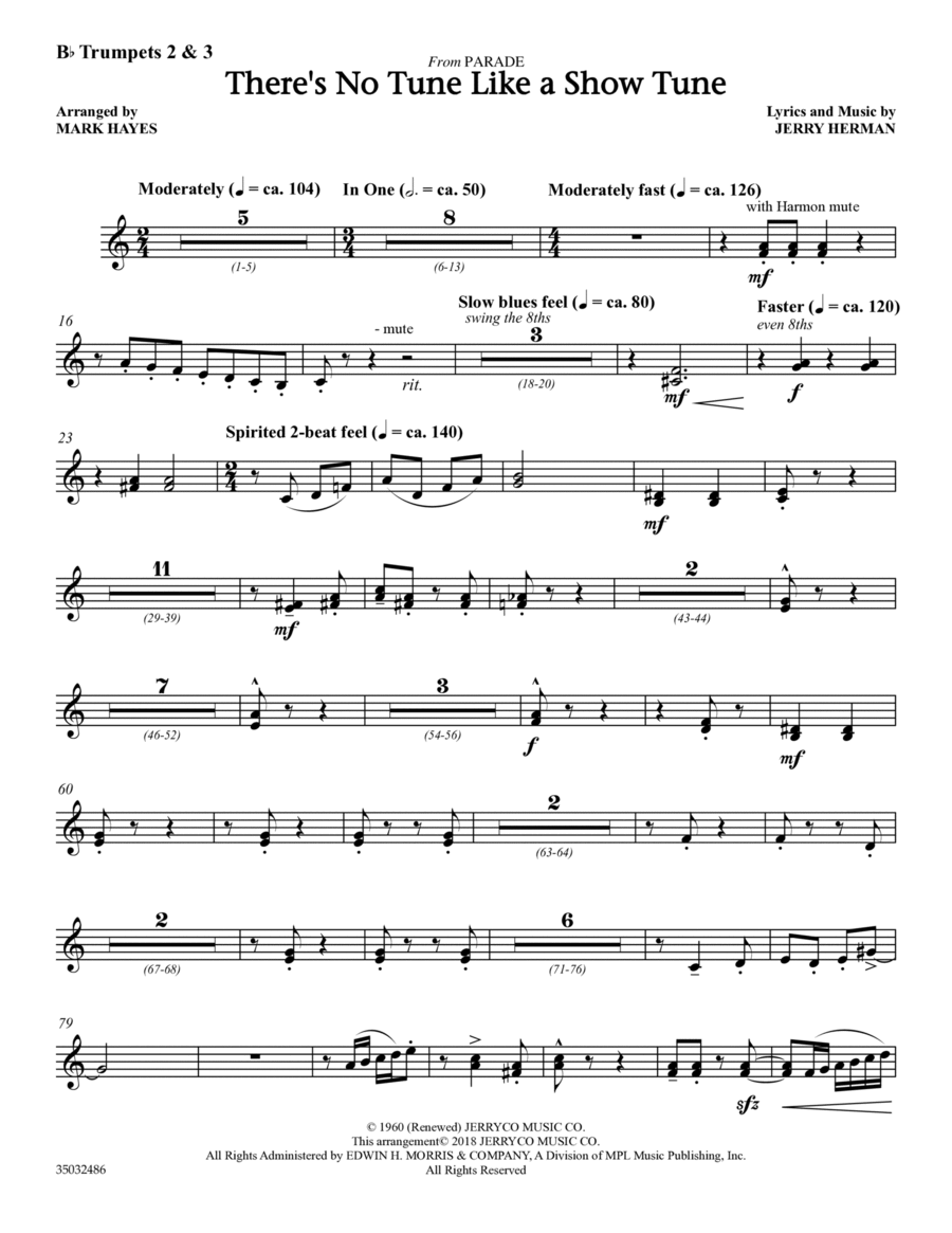 There's No Tune Like a Show Tune (arr. Mark Hayes) - Bb Trumpet 2,3