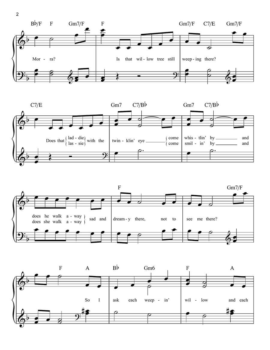How Are Things In Glocca Morra Easy Piano scores gallery preview page 2