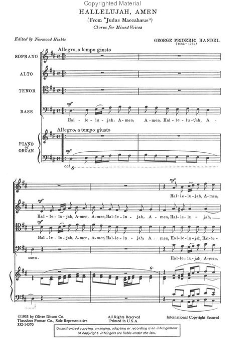 Hallelujah, Amen 4-Part scores gallery preview page 2