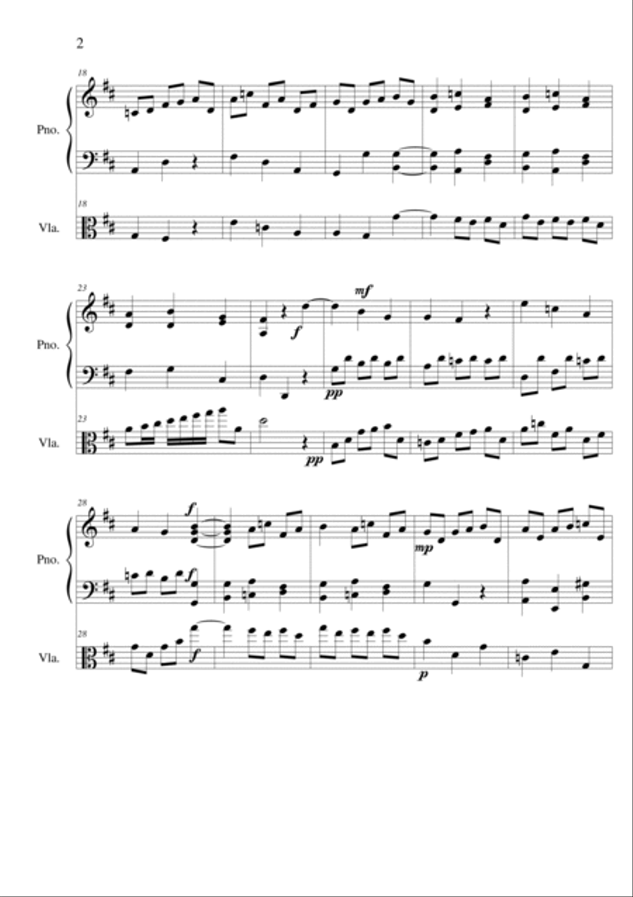 Joam's Masquerade for Viola and Piano Piano scores gallery preview page 2