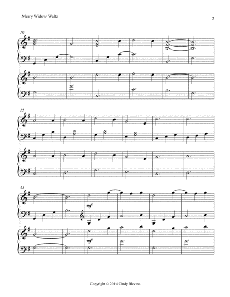 Merry Widow Waltz, arranged for Harp Duet image number null