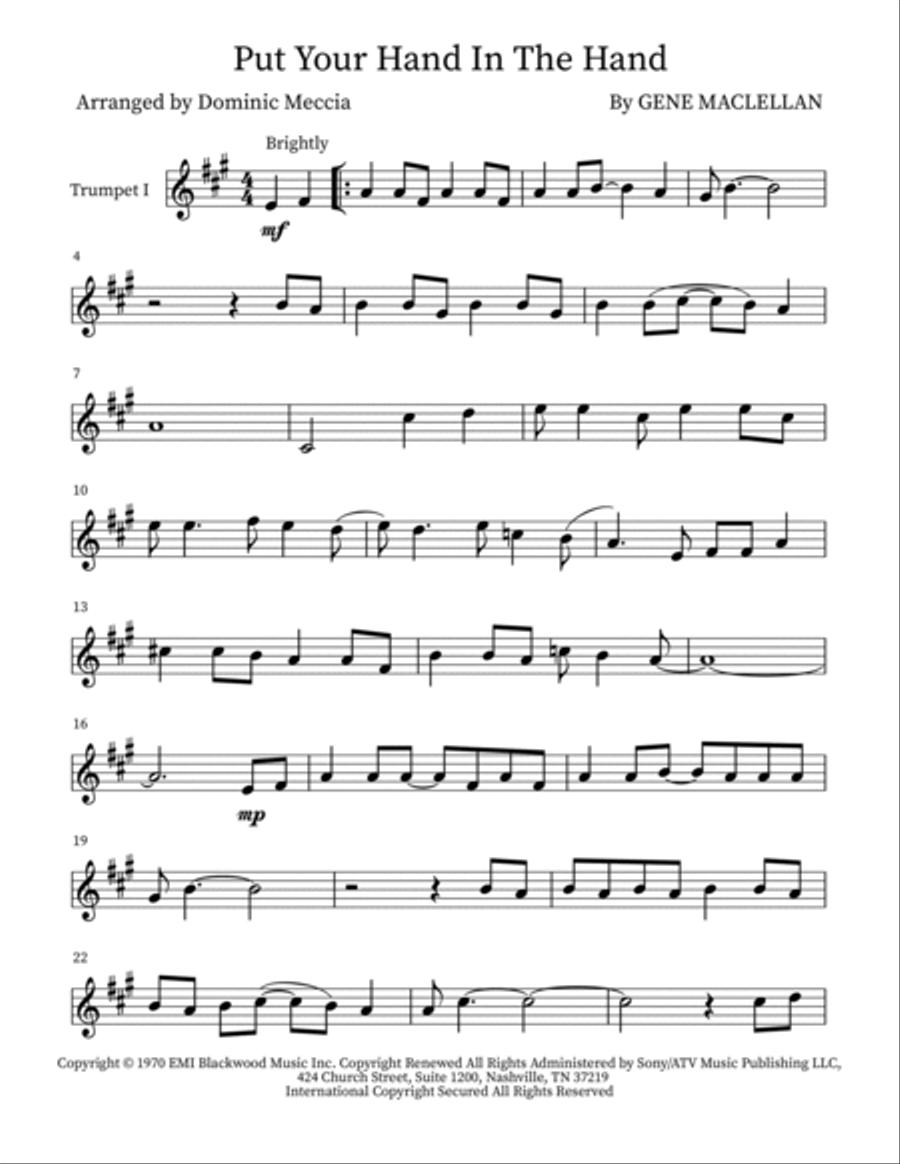 Put Your Hand In The Hand Small Ensemble scores gallery preview page 6