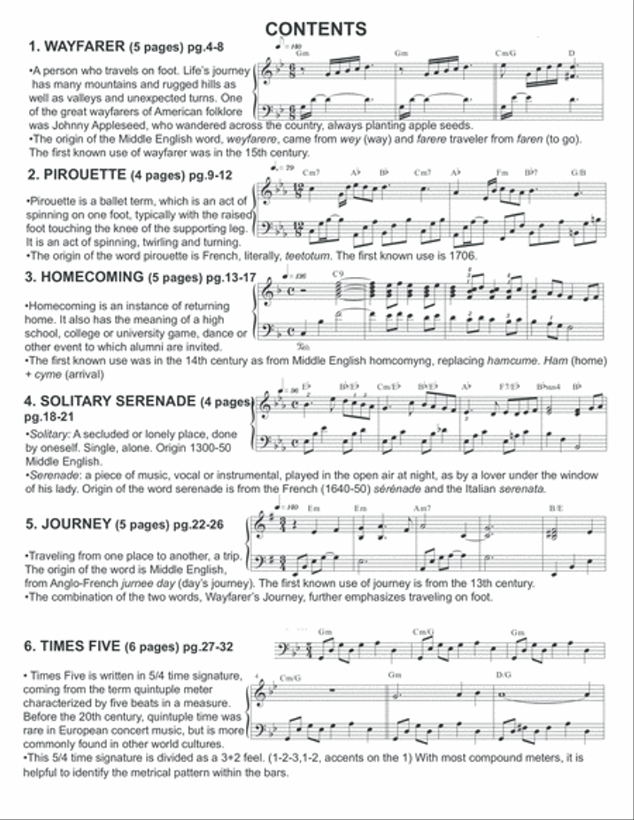 Wayfarers Journey Piano Book Guitar scores gallery preview page 2