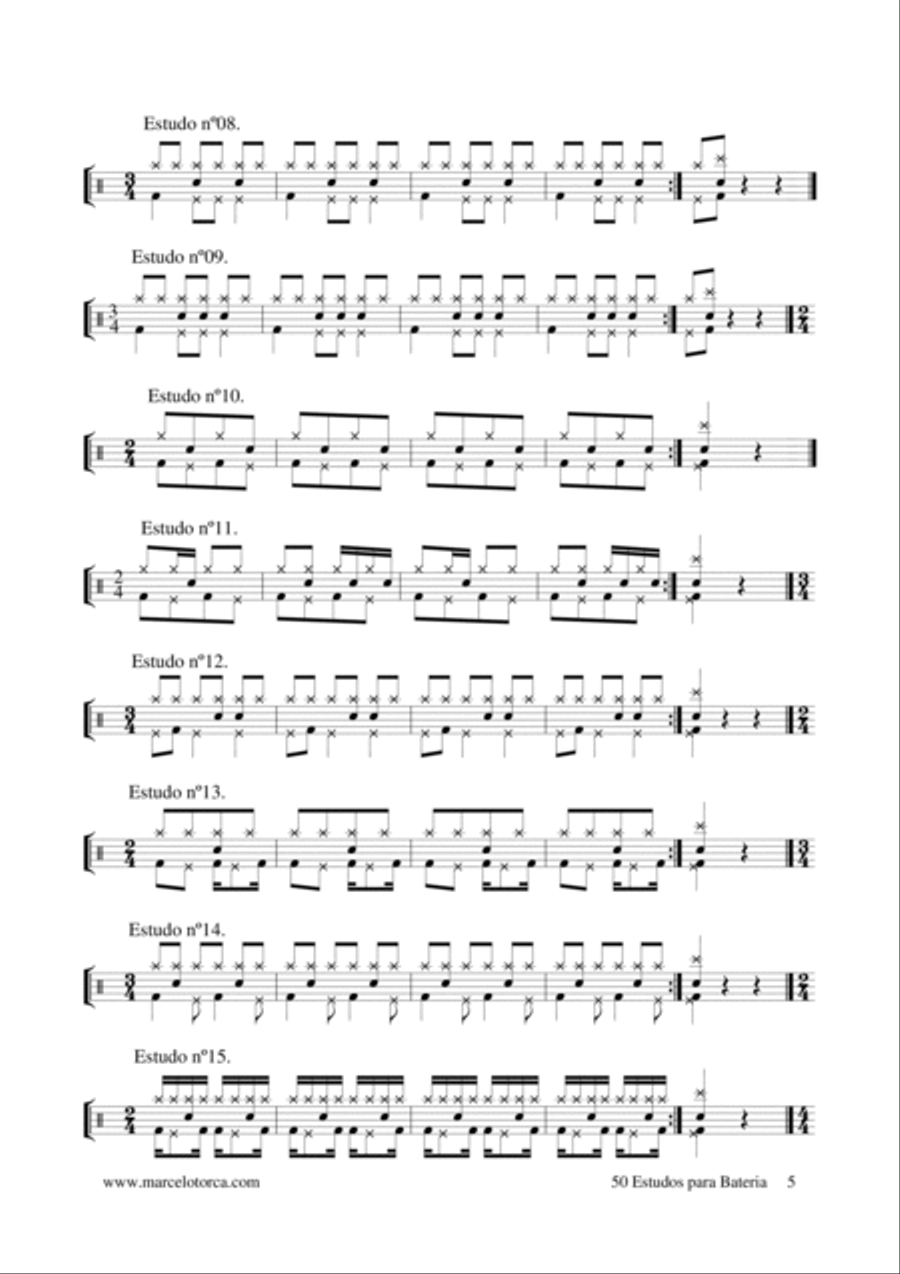 50 Estudos para Bateria Drum Set scores gallery preview page 5