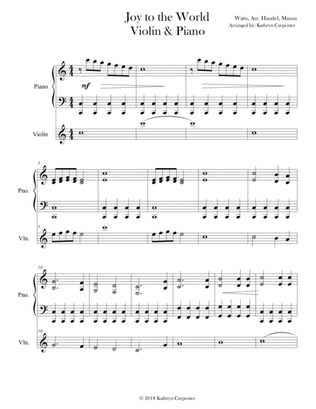 Joy to the World (Piano & Violin) Contemporary Style