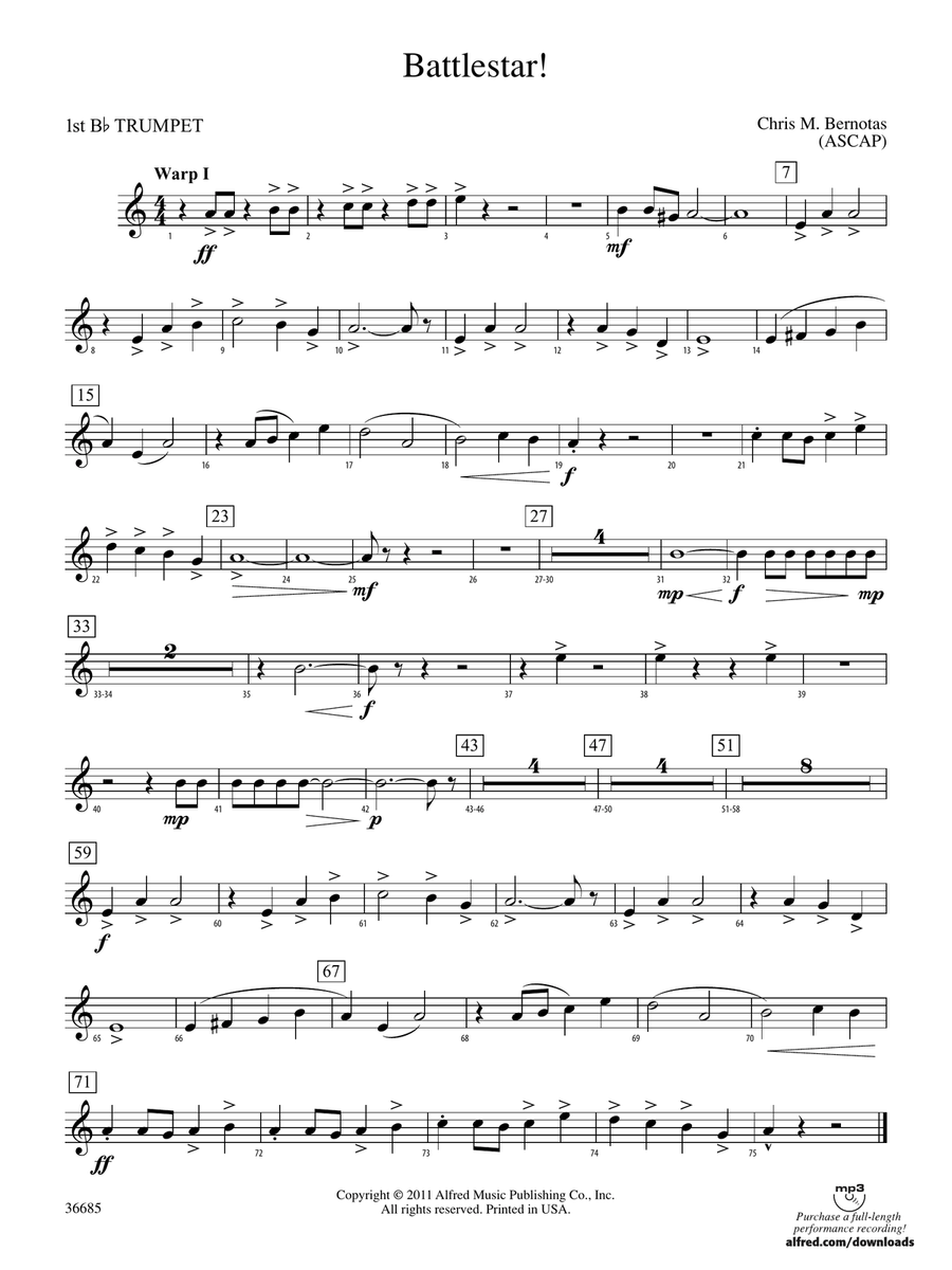 Battlestar!: 1st B-flat Trumpet