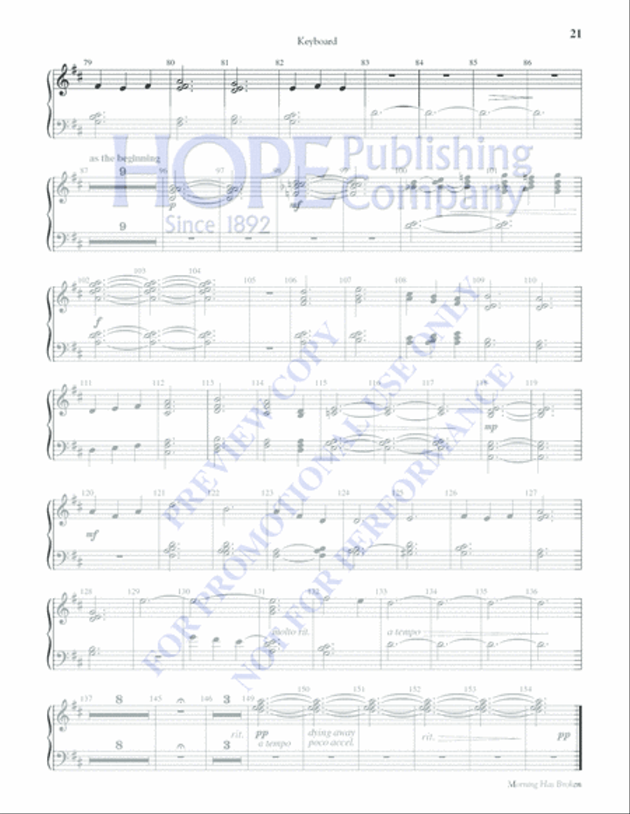 Morning Has Broken Morning Has Broken Handbell Choir scores gallery preview page 21