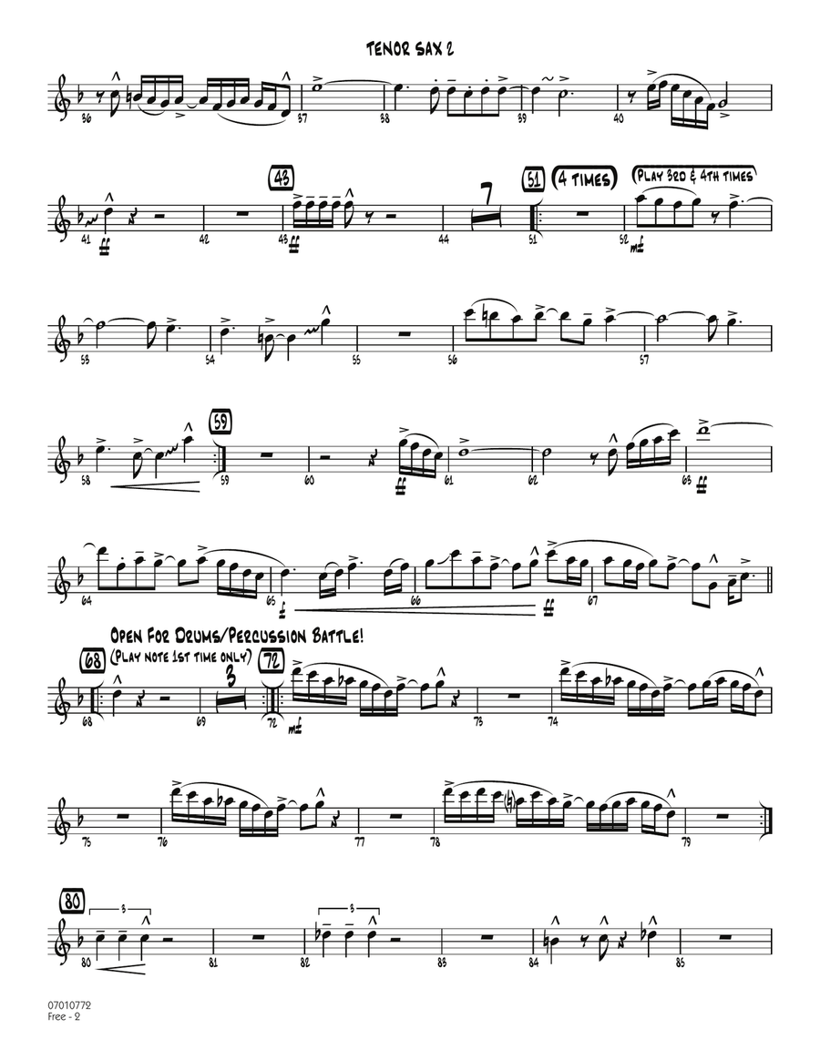 Free - Tenor Sax 2 Free - Tenor Sax 2 Jazz Ensemble scores gallery preview page 2