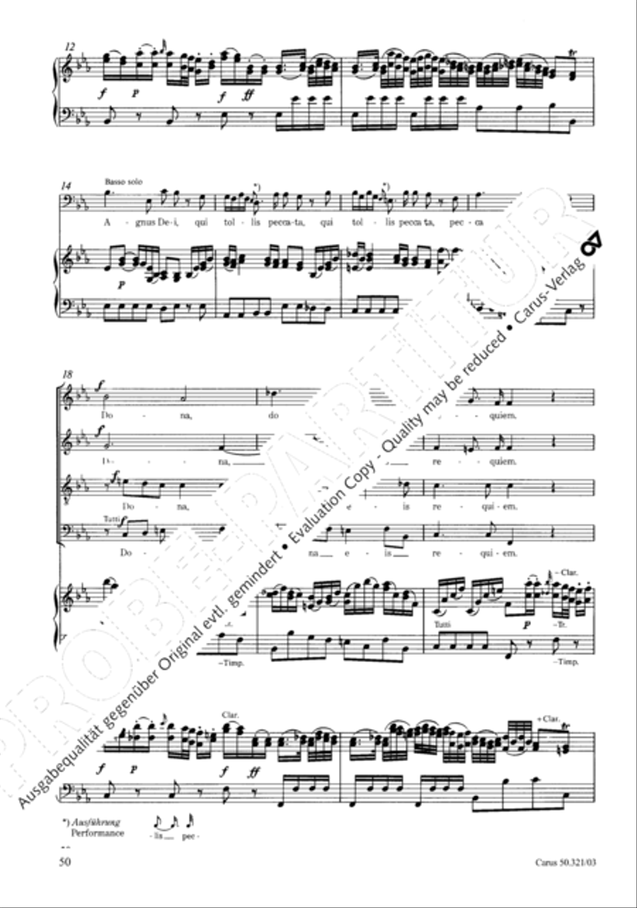 Requiem in C minor 4-Part scores gallery preview page 57