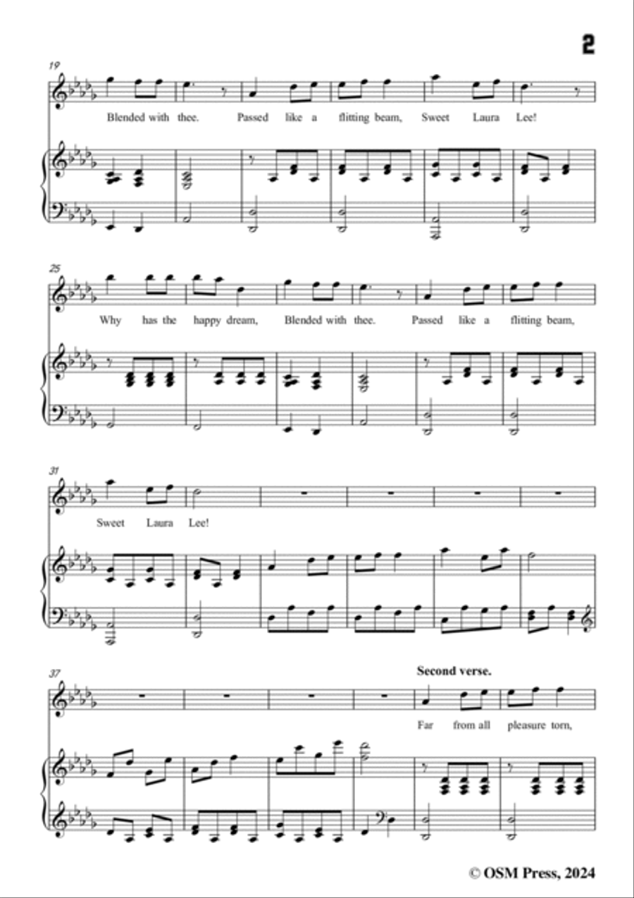 S. Foster-Laura Lee,in D flat Major Voice scores gallery preview page 3