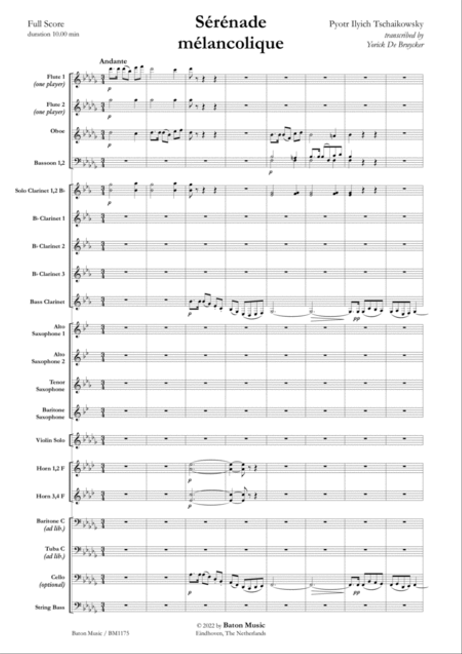 Sérénade mélancolique Sérénade mélancolique Concert Band scores gallery preview page 2