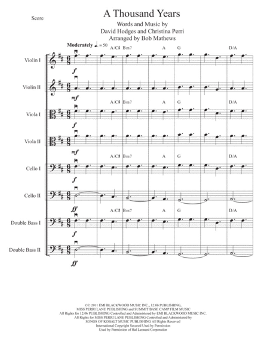 A Thousand Years Cello scores gallery preview page 1