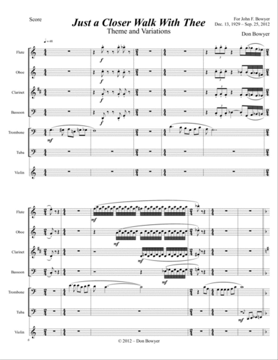 Just a Closer Walk with Thee - Theme and Variations Large Ensemble scores gallery preview page 2