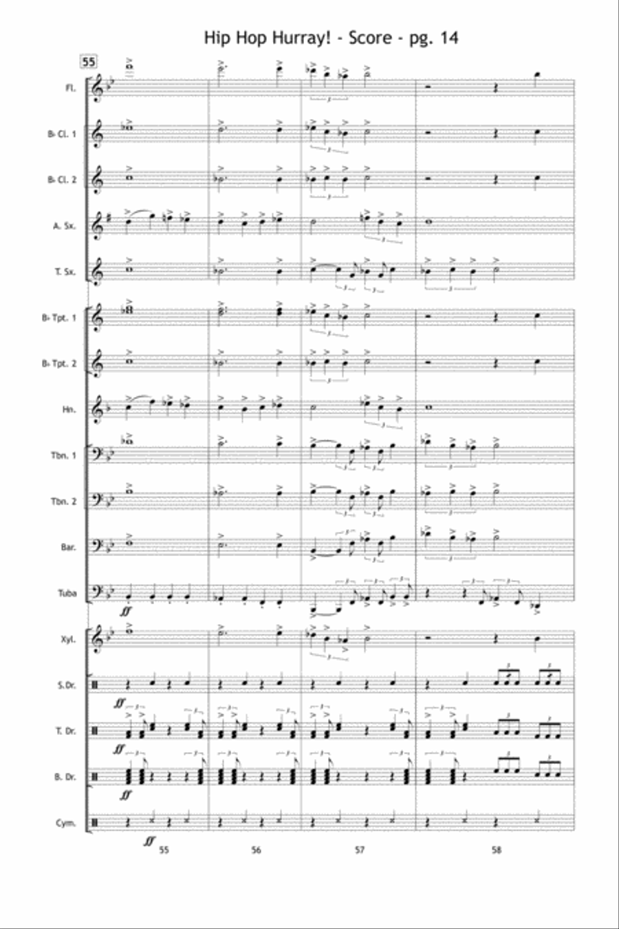 Hip Hop Hurray! Marching Band scores gallery preview page 15
