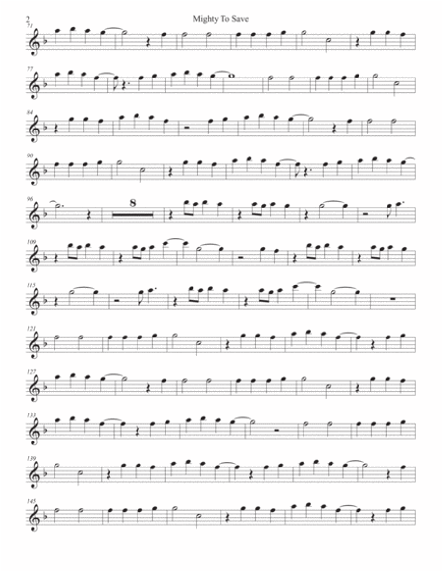 Mighty To Save Mighty To Save Violin Solo scores gallery preview page 2