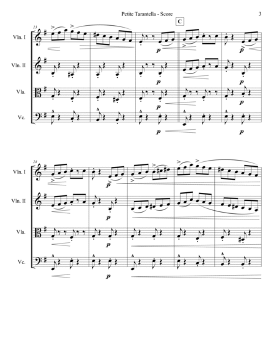 Petite Tarantella Petite Tarantella String Quartet scores gallery preview page 3