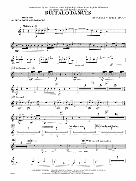 Buffalo Dances: (wp) 2nd B-flat Trombone T.C.
