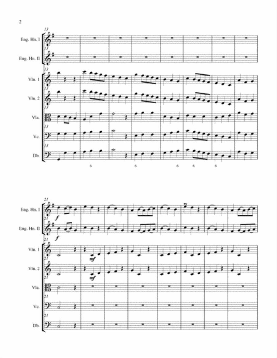 Concerto for Two English horns in C Major, Op. 7 No. 11 and String Orchestra String Orchestra scores gallery preview page 4