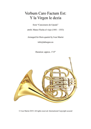 Book cover for VERBUM CARO FACTUM EST - Villancico for Horn Quartet