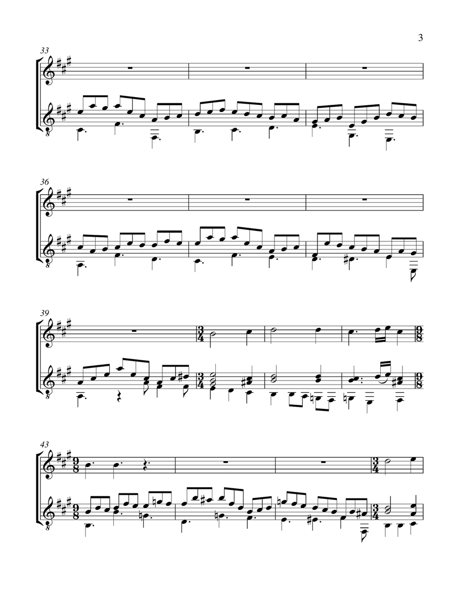 Jesu, Joy of Man's Desiring (Violin and Guitar) - Score and Parts String Duet scores gallery preview page 3