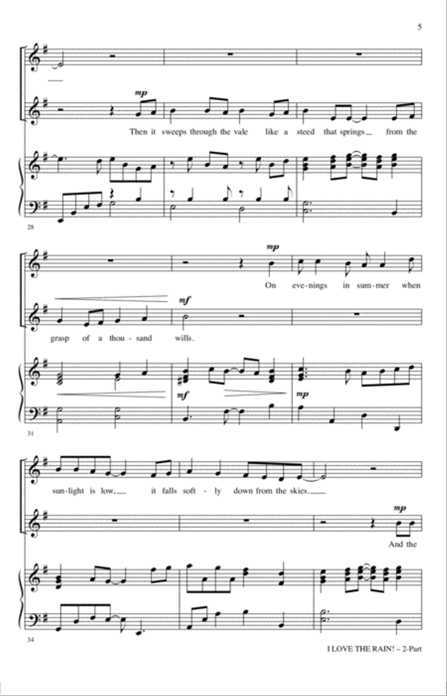 I Love The Rain! I Love The Rain! 2-Part scores gallery preview page 4