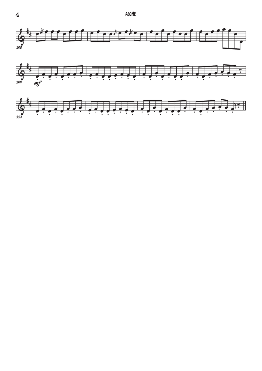 Alone Alone Flute Duet scores gallery preview page 4