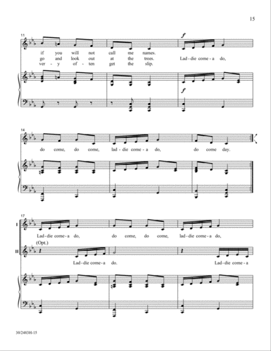 Friends to the North and Friends to the South Unison Choir scores gallery preview page 16