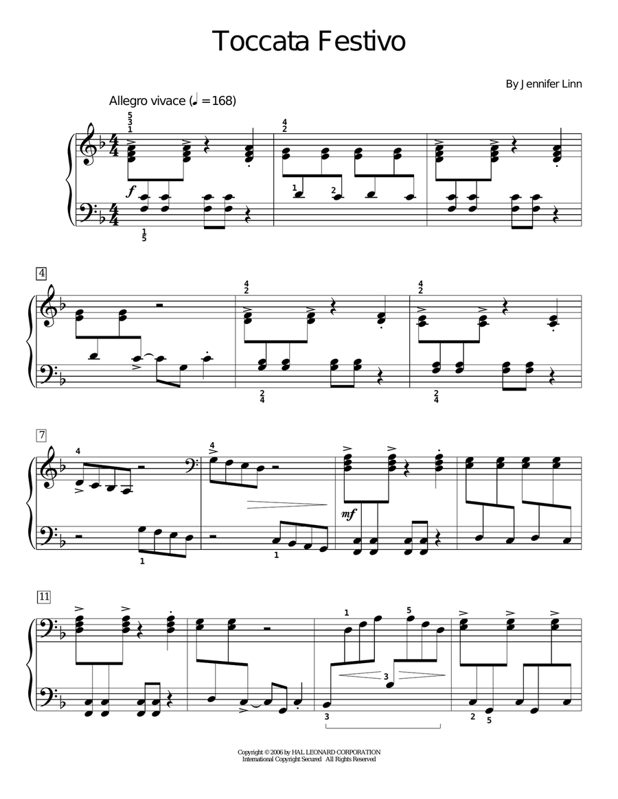 Toccata Festivo Piano Method scores gallery preview page 1