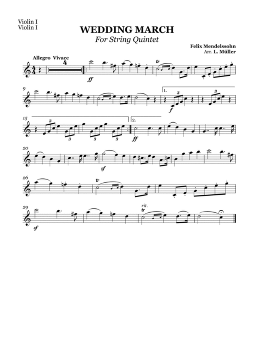 Wedding March - For String Quintet and Piano image number null