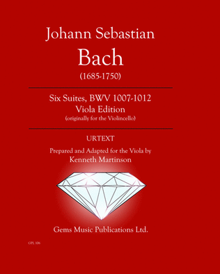 Book cover for Six Suites, BWV 1007-1012 Viola Edition