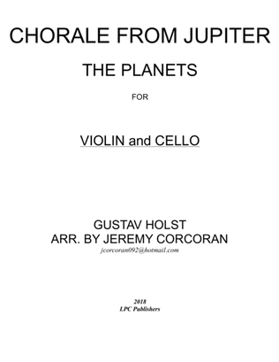 Book cover for Chorale from Jupiter for Violin and Cello
