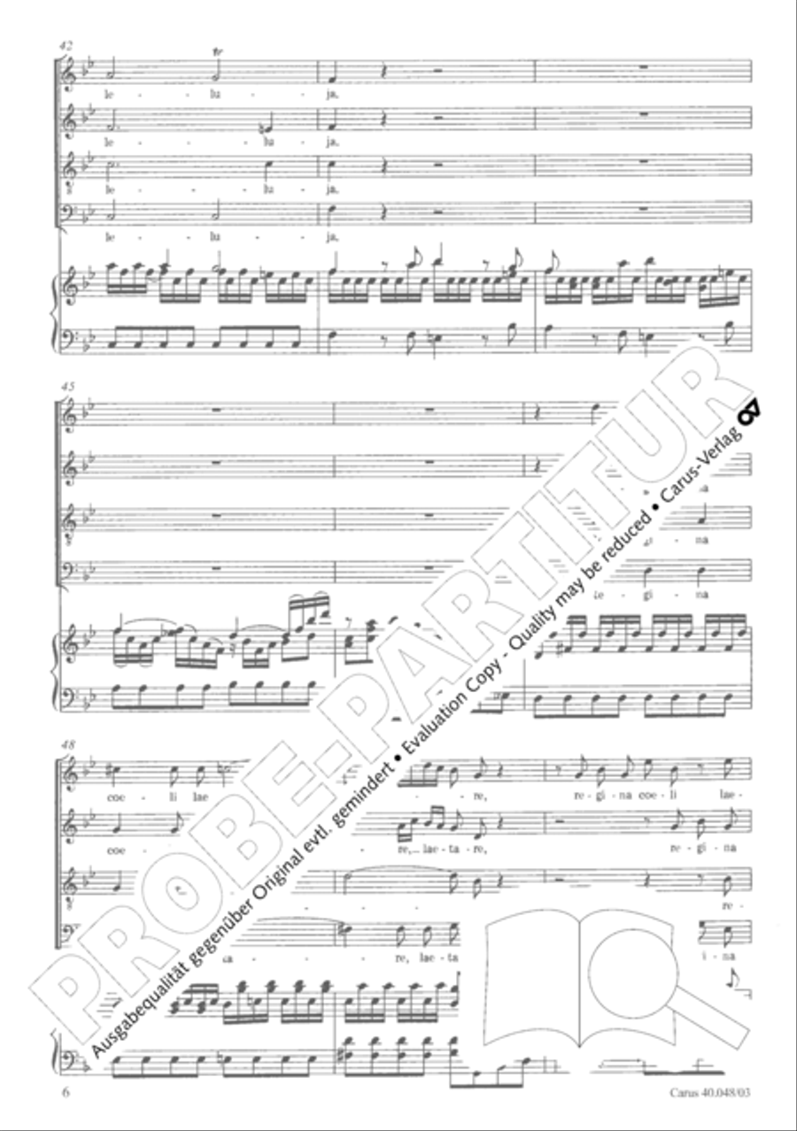 Regina coeli in B-Flat Major, K. 127 4-Part scores gallery preview page 11