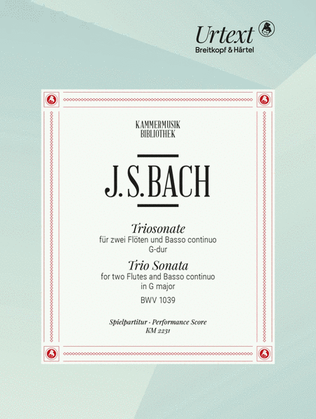 Book cover for Trio Sonata in G major BWV 1039
