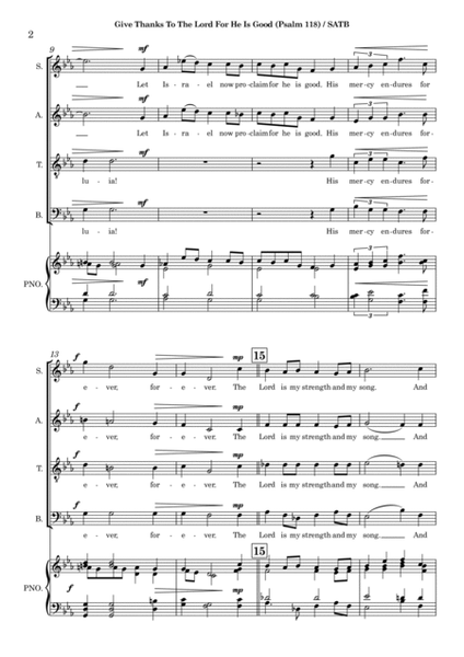 Give Thanks To The Lord - Psalm 118 (SATB) image number null