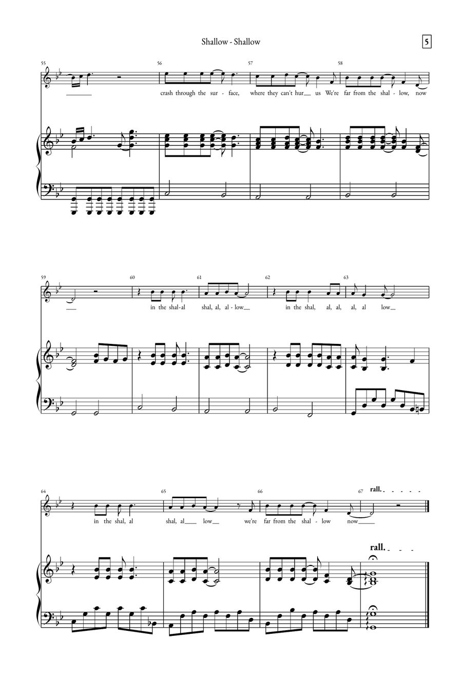 Shallow A Cappella scores gallery preview page 5