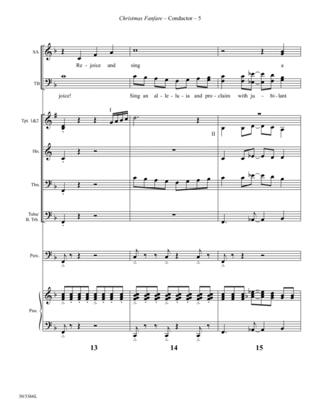 Christmas Fanfare - Brass and Percussion Score and Parts