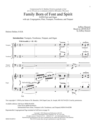 Family Born of Font and Spirit (Downloadable Full Score)