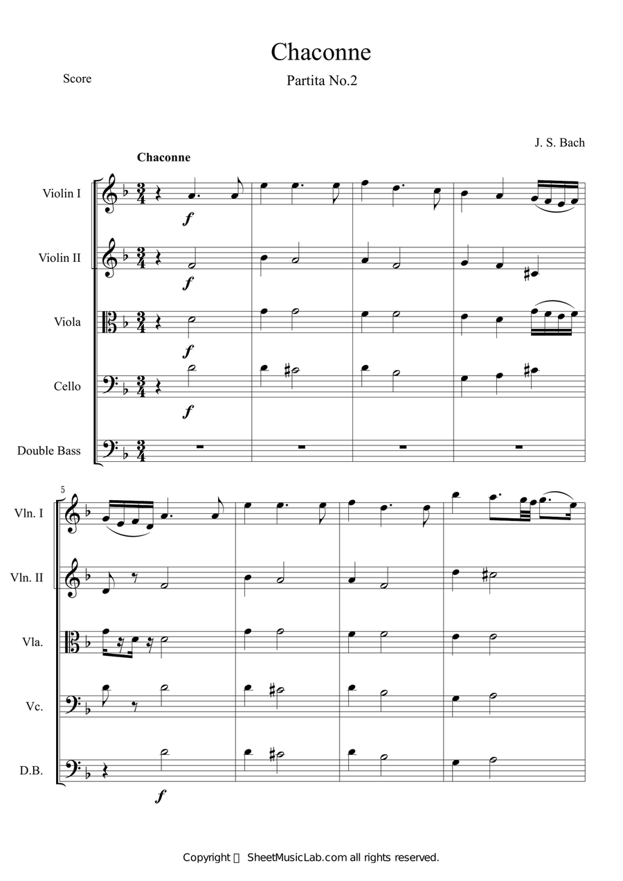 Chaconne from Partita in D Minor BWV 1004