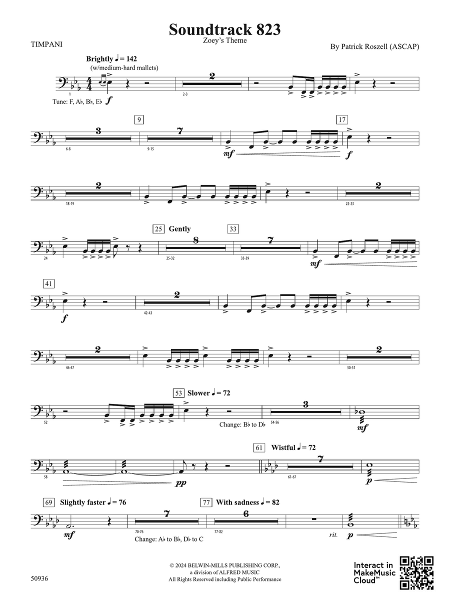 Soundtrack 823: Timpani Soundtrack 823: Timpani Percussion scores gallery preview page 1