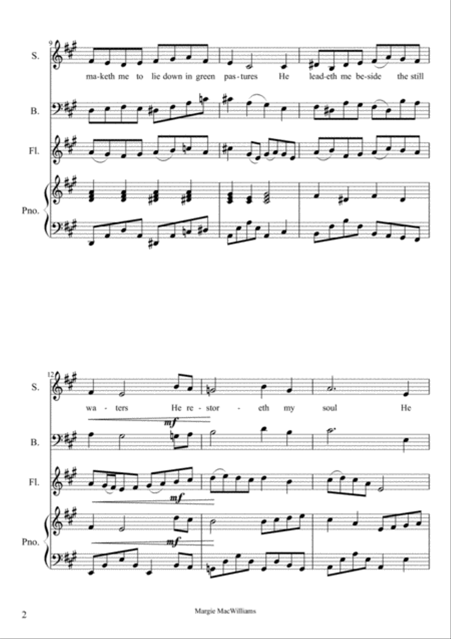 The Lord is My Sepherd Small Ensemble scores gallery preview page 2