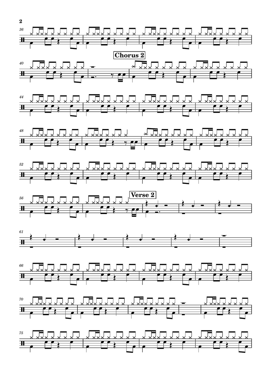 Beautiful Girls Drum Set scores gallery preview page 2