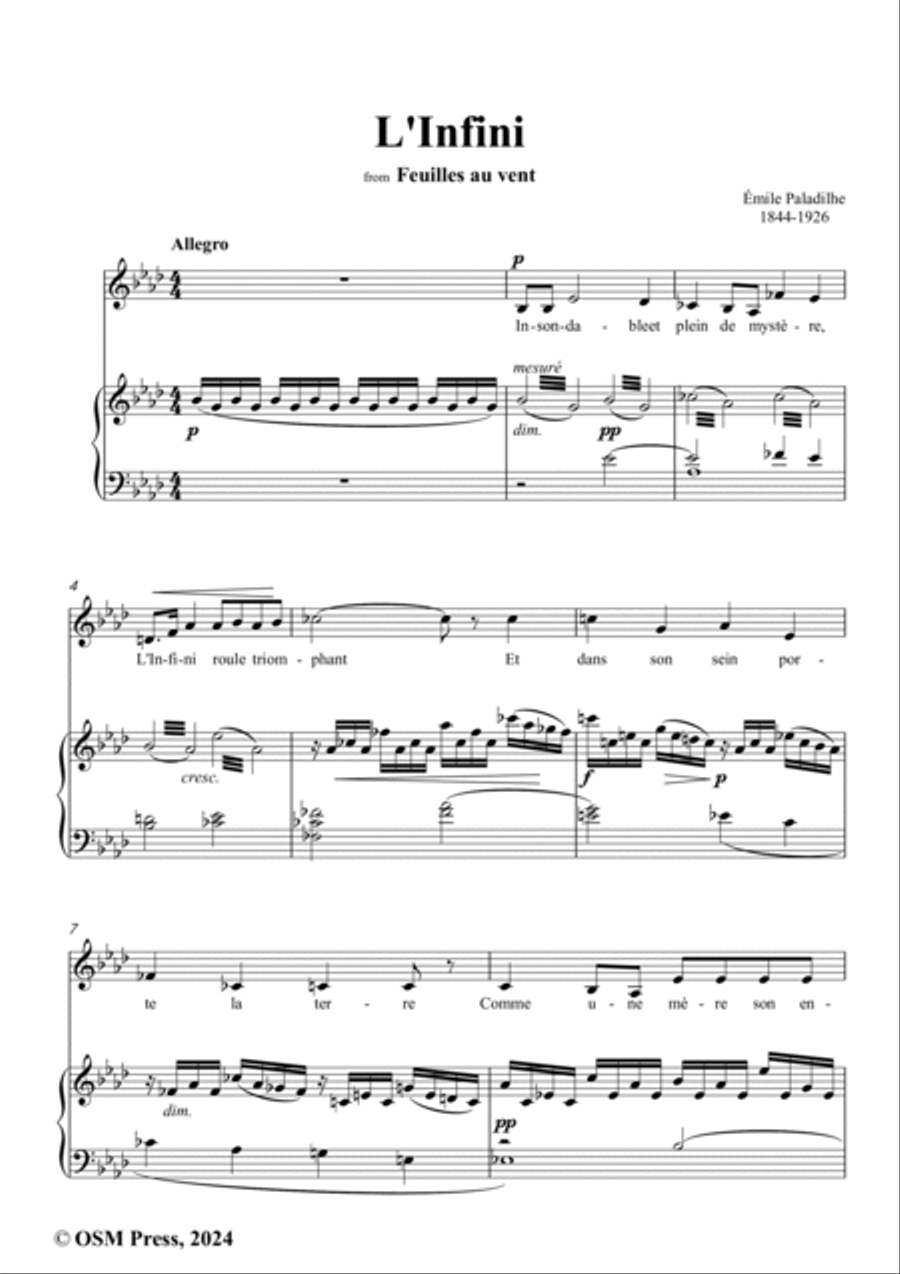 Paladilhe-L'Infini,in A flat Major Voice scores gallery preview page 2