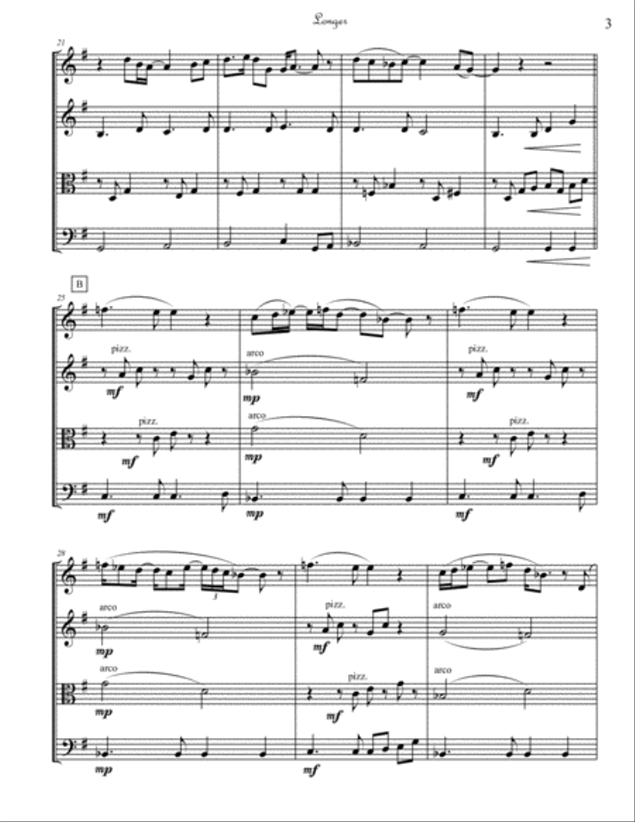 Longer Longer String Quartet scores gallery preview page 3