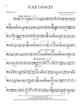 Folk Dances (arr. James Curnow) - Trombone 3