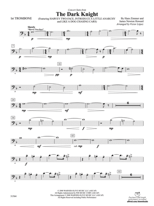 The Dark Knight, Concert Suite from: 1st Trombone