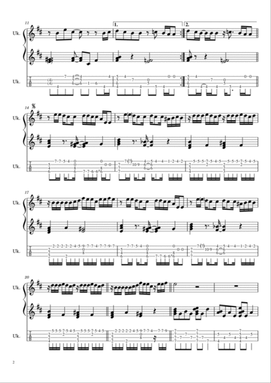 One More Time, One More Chance Ukulele scores gallery preview page 2