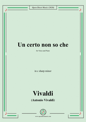 Book cover for Vivaldi-Un certo non so che,in c sharp minor,for Voice and Piano