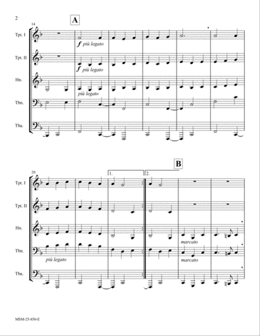 Holy God, We Praise Your Name Brass Quintet scores gallery preview page 2
